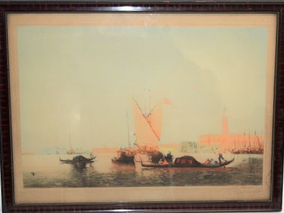 null Lithographie" Venise", signature en bas à droite, dimensions: 69 x52