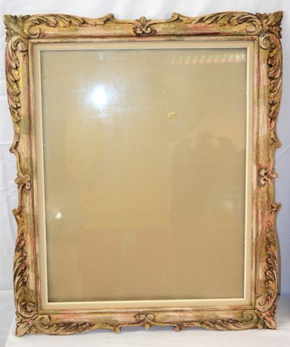 null 1 carved wood frame and 1 Louis-Philippe mirror in mahogany, Dimensiosn: 80...
