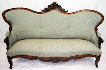 null Sofa in mahogany Louis-Philippe, length: 191, height: 105 cm.