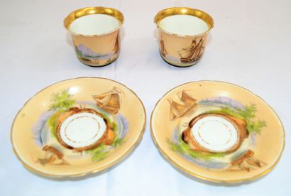 null Coffee service head to head in porcelain of Paris, 8 pieces. (accidents).
