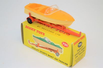 null DINKY TOYS 796: Healay Sports Boat on trailer, jaune. Très rare dans cette couleur....