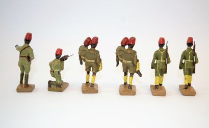 null 
DURSO (6): groupe de figurines en composition de 6 soldats de la force publique...