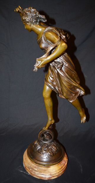 RANCOULET 
RANCOULET Ernest (1842-1918) Femme à la corne d'abondance, bronze patiné,...
