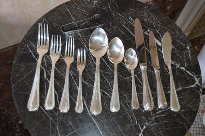 MENAGERE Silver plated cutlery set (381), Pierard Gembloux cutlery pearl model includes:...