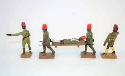 null DURSO: 5 figurines en composition de soldats de la force publique Belge du Congo....
