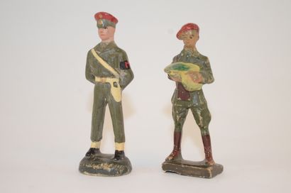 null DURSO: 2 figurines en composition de l'armée Belge, un officier des paras et...