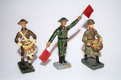 null DURSO et divers (fabrication Belge): 10 figurines en composition dont 3 soldats...