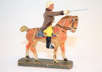 null ELASTOLIN: figurine de Georges Washington à cheval. Un pied fissuré, bon état...