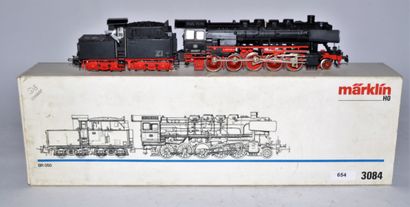 null MÄRKLIN 3084 locomotive à vapeur type 150, tender 4 axes,(1974-81) noire de...