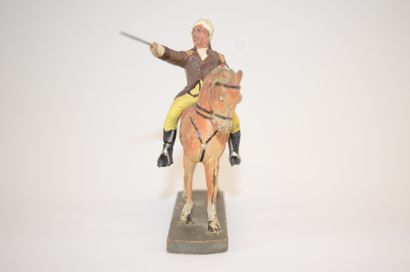 null ELASTOLIN: figurine de Georges Washington à cheval. Un pied fissuré, bon état...