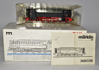 null MÄRKLIN 3420 loco diesel air comprimé BR V 32, type 232 (1995) , en noir des...