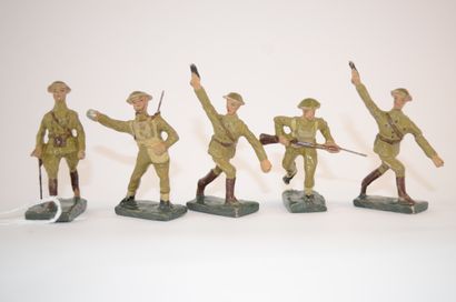 DURSO: ensemble de 5 soldats Anglais en composition:...