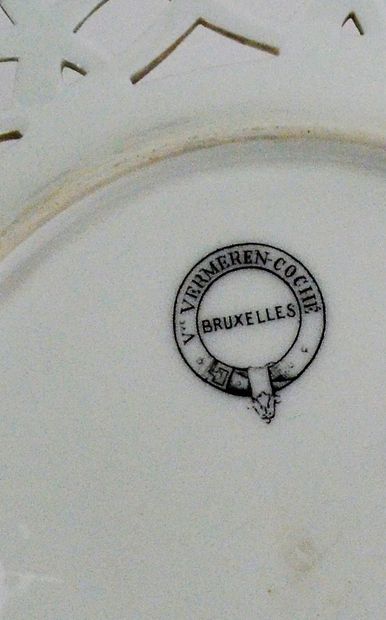 null SIX FESTONNE ASSIETTES, 2nd manufacture of Ixelles, period Vve Vermeren-Coché...