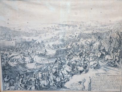  Gravure de la bataille de Gembloux (1578) opposant les insurgés des Pays-Bas espagnol...