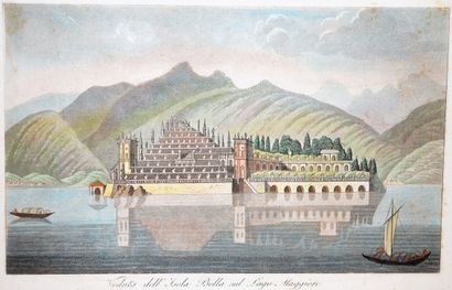  Gravure d'Isola Bella sur le lac Majeur, Italie, XIXème siècle. Dimensions: 19 x...