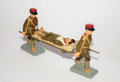 DURSO DURSO tardif (CIRCA 1990): 2 brancardiers avec civière et blessé de l'armée...