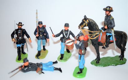ELASTOLIN ELASTOLIN Plastic: American Civil War: Yankees and Confederates, 12 pieces....
