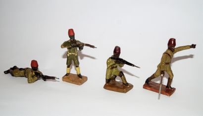 DURSO DURSO: 4 soldats de la force publique du Congo Belge au combat. CIRCA 1950....