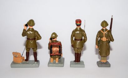 DURSO DURSO tardif (CIRCA 1990): 4 soldats de l'armée Française (2 des transmissions,...