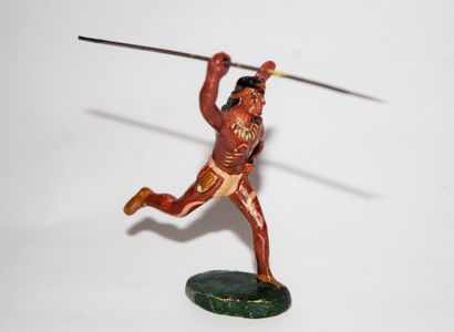 INCAMIN INCAMIN: Un guerrier peau-rouge au combat en composition. CIRCA 1950. Très...