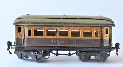 MARKLIN MÄRKLIN 1749/0, (1930-38) voiture RHEINGOLD, 4 axes, 21.5cm, sans intérieur,...