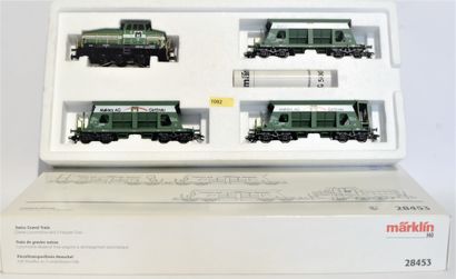 MARKLIN MÄRKLIN 28453 train de gravier suisse, diesel et trois wagons à déchargement...