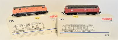 MARKLIN MARKLIN (2) diesel de la DB
- 3079 (1992) BB BR 216 014-1, rouge, inscription...