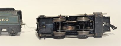 KRAUSS KRAUSS, écart O locomotive mécanique, 020, lirhographiée noire, 2 dômes nickelé,...