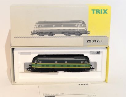 TRIX TRIX 22337.1 diesel belge série (59), BB 201001 Cockerill, en vert deux tons,...
