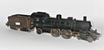 null Semi-handcrafted O-gap: Belgian type 6944 locomotive, model 221, 4-axle tender,...