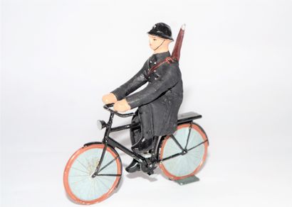 DURSO DURSO (late): Gendarme on bicycle in composition. New condition. Circa 80/...