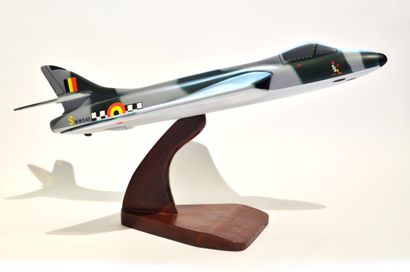 null Model of a Belgian jet fighter, camouflage color and Belgian flag roundel, in...