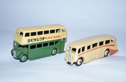 DINKY DINKY TOYS 29g /281 & 29c / 290: Luxury Coach Bus and "Dunlop" Double Deck...