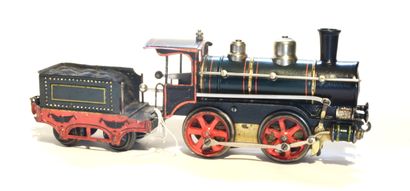 MARKLIN MÄRKLIN écart I R 1021 (1904/5) mechanical locomotive, 020, black, 2x nickel-plated...