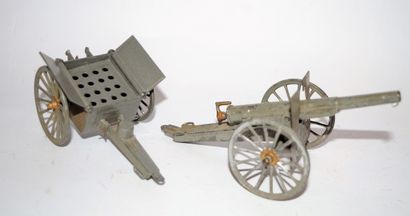 null SIMON RIVOLLET (S.R France): 75 mm metal gun with ammunition carriage (no shells)....