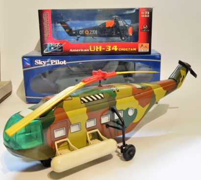 null Set of (3) helicopters:
- New Ray, Sky Pilot, metal and plastic chopper, NAVY...