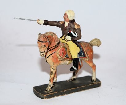 ELASTOLIN ELASTOLIN : G. Washington à cheval, en composition. Bon état général (petite...