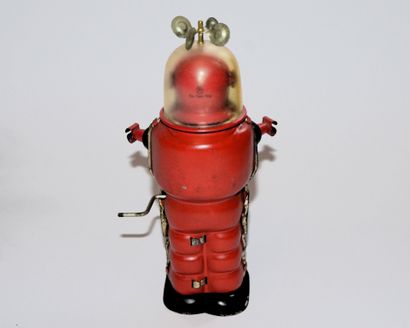 null TIN TOM TOY: Robot mécanique en tôle. Japon, années 80. Hauteur: 19 cm. Etat...