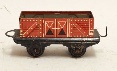 DISTLER DISTLER Belgium (3) wagons ouverts, 2 axes,lithographiés en brun, marque...