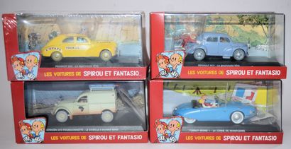 null EDITION ATLAS : 4 véhicules "Les voitures de Spirou et Fantasio", neufs en boite....