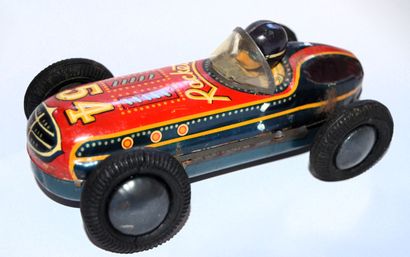 null BANDAI : Rocket Car 54, en tôle lithographiée, moteur à friction. Longueur:...