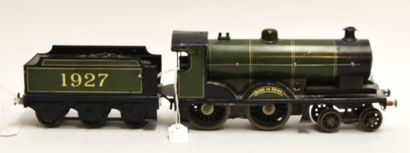 BASSET LOWKE BASSETT LOWKE écart O : locomotive anglaise 2-2-0, tender à axes, à...