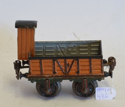 MARKLIN MÄRKLKIN 1817/I (1902/14) wagon ouvert, 2axes, peint, en brun, cabine de...