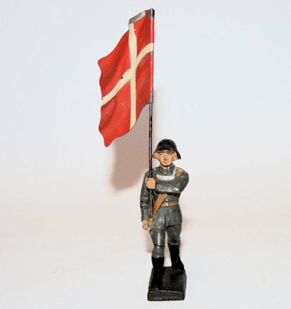LINEOL LINEOL : Soldat porte drapeau de l'armée Danoise, en composition. Bel état,...
