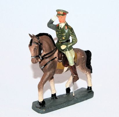 DURSO DURSO : Roi Léopold III à cheval, saluant, en composition. Rare en l'état.