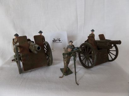 null Britains-Métal : Deux canons de campagne, Ref 1201, en état de tir, avec quatre...