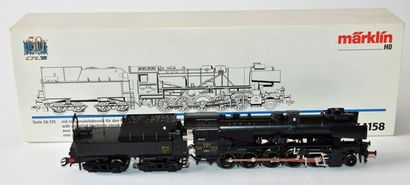 null MÄRKLIN 34158 locomotive à vapeur luxembourgeoise type 56 noire des CFL, tender...