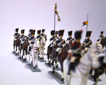  G&W Manufacture de soldats de plomb, ensemble de 15 cavaliers de l'escorte Royale...