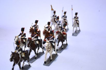  G&W Manufacture de soldats de plomb,ensemble de 14 cavaliers de l'escorte Royale...