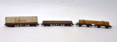 null MÄRKLIN (3) wagons de marchandises, 4 axes : 361/G -393C et 391C

- 361G/3 :...